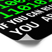 Geek Computer Binary Code Software Developer Poster (Ecke)