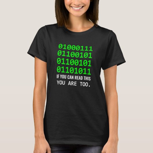 Geek Computer Binary Code Software Developer T-Shirt (Vorderseite)