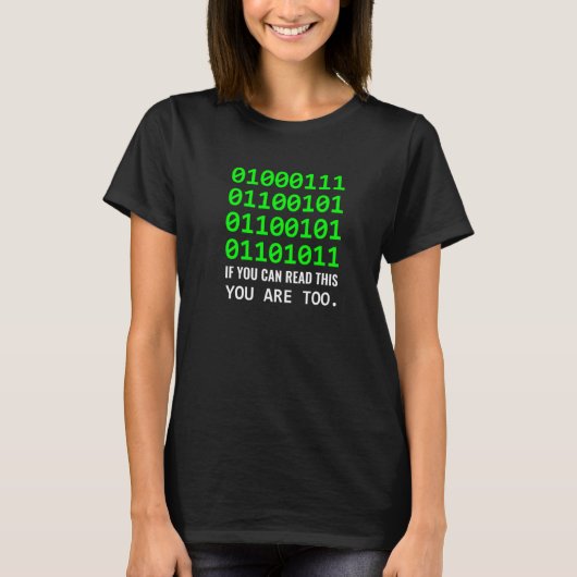 Geek Computer Binary Code Software Developer T-Shirt (Vorderseite)