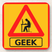 Geek Computer Nerd Working Desk Getränkeuntersetzer (Vorderseite)