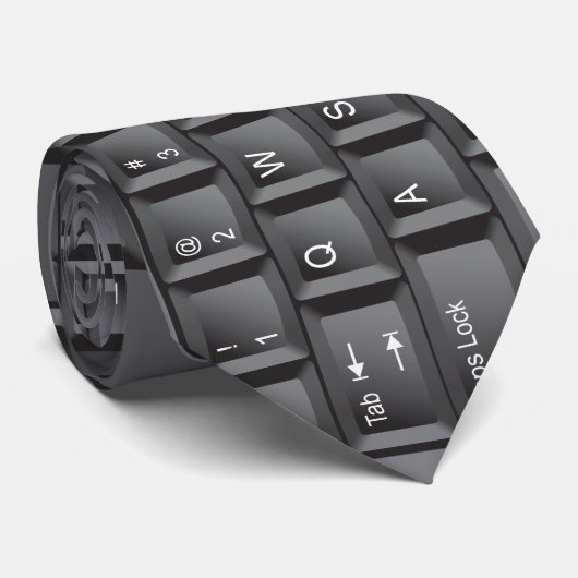 Geek-Computer-Schwarz-Tastatur-Krawatte Krawatte (Gerollt)
