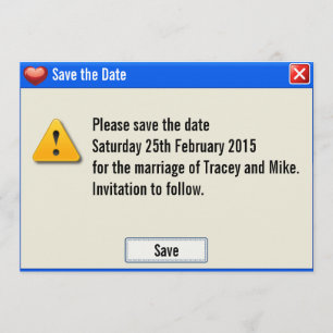 Geek-Fehlermeldung Save the Date Einladung