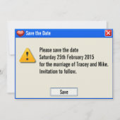 Geek-Fehlermeldung Save the Date Einladung (Vorderseite)
