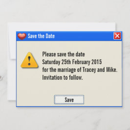 Geek-Fehlermeldung Save the Date Einladung