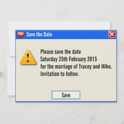 Geek-Fehlermeldung Save the Date Einladung (Vorderseite)