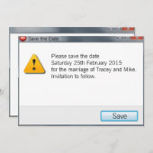 Geek-Fehlermeldung Save the Date Einladung grau (Vorne/Hinten)