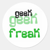 Geek Freak Runder Aufkleber (Vorderseite)