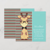 Geek Giraffe Baby Boy Shower Einladung (Vorne/Hinten)