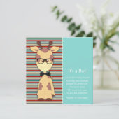 Geek Giraffe Baby Boy Shower Einladung (Stehend Vorderseite)