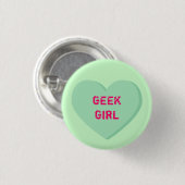 Geek Girl Heart Button (Vorne & Hinten)