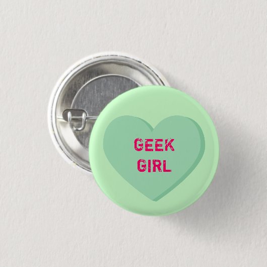 Geek Girl Heart Button (Vorne & Hinten)