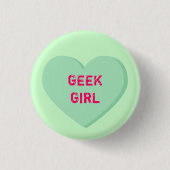 Geek Girl Heart Button (Vorderseite)