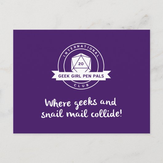 Geek Girl Pen Pals Club Postcard Postkarte (Vorderseite)
