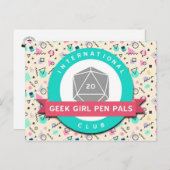 Geek Girl Pen Pals Logo Postkarte (Vorne/Hinten)