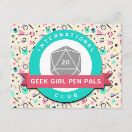 Geek Girl Pen Pals Logo Postkarte