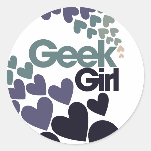 Geek Girl Runder Aufkleber (Vorderseite)