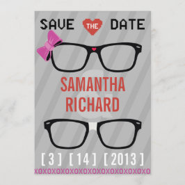 Geek Glasses & Hearts Wedding Save the Date