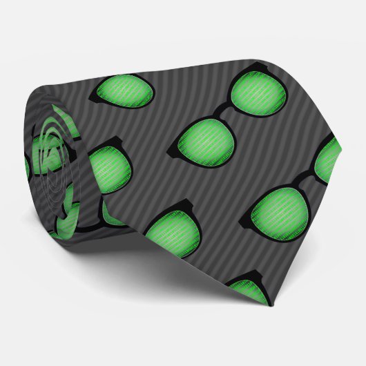 Geek Glasses - Programmierer / Dev Thema gestreift Krawatte (Gerollt)