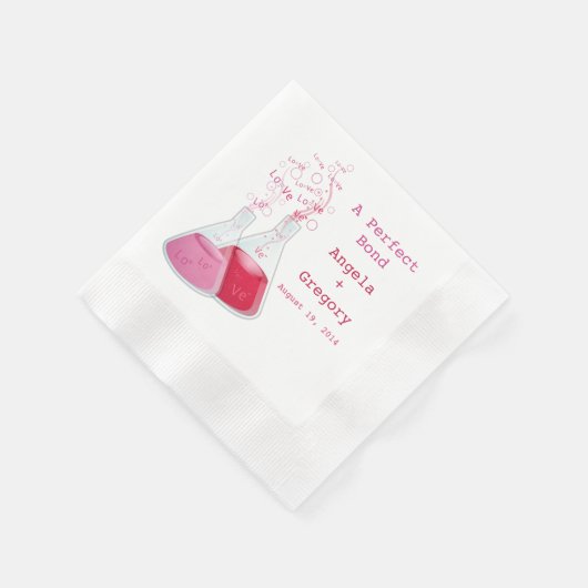 Geek Heart Chemistry Offbeat Personalisierte Hochz Serviette (Ecke)