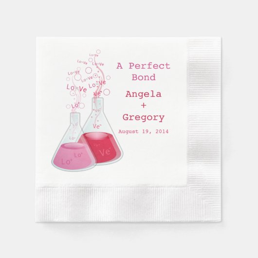 Geek Heart Chemistry Offbeat Personalisierte Hochz Serviette (Vorderseite)