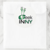 Geek in NY Large Aufkleber (Tasche)