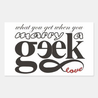 Geek & Infinite Liebe Rechteckiger Aufkleber