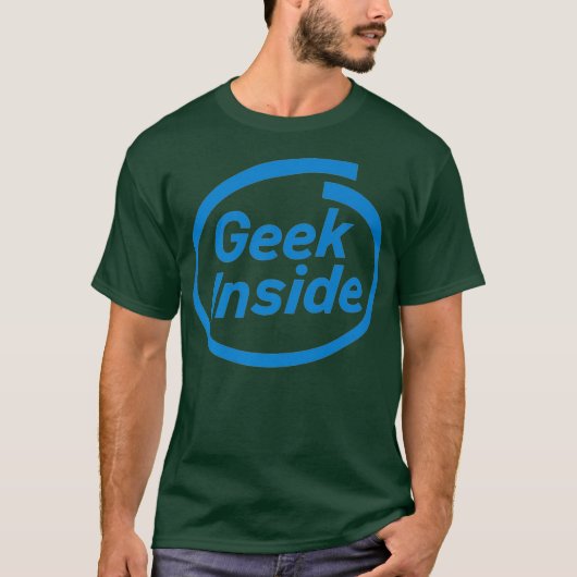 Geek Inside lustige Computer linux Nerd Comic T-Shirt (Vorderseite)