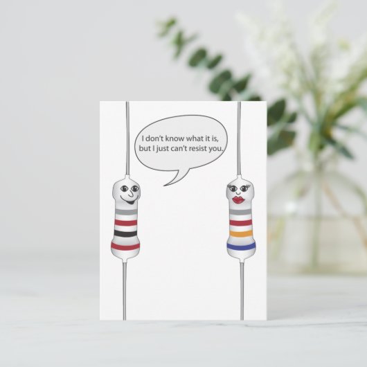 Geek Liebe Electronics kann Ihnen nicht widerstehe Postkarte (Stehend Vorderseite)