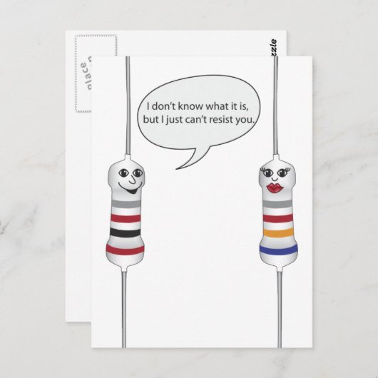 Geek Liebe Electronics kann Ihnen nicht widerstehe Postkarte (Vorne/Hinten)