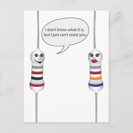 Geek Liebe Electronics kann Ihnen nicht widerstehe Postkarte (Vorderseite)