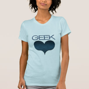 Geek Liebe (Herz) Damenhelles T-Shirt, Dunkelblau T-Shirt