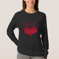 Geek Liebe (Herz) Dark T-Shirt, Dunkelrosa