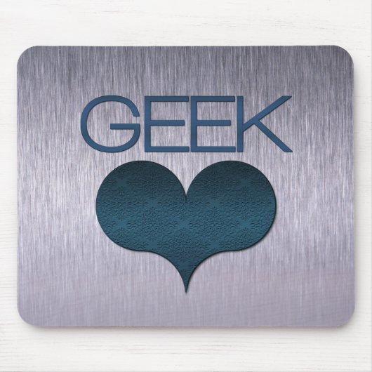 Geek Liebe (Herz) Mousepad, Dark Blue Mousepad (Vorne)