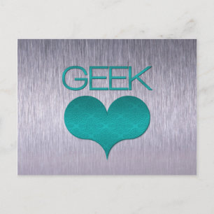 Geek Liebe (Herz) Postkarte, Türkis Postkarte