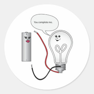 Geek-Liebe schließen Sie mich elektrischer Runder Aufkleber