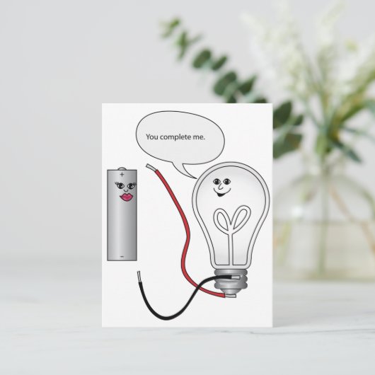 Geek-Liebe Sie schließen mich Stromkreis Postkarte (Stehend Vorderseite)