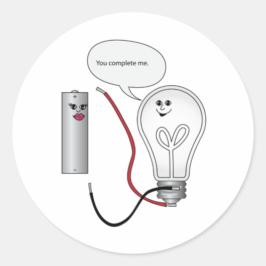 Geek-Liebe Sie schließen mich Stromkreis Runder Aufkleber (Vorderseite)