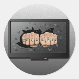 Geek Life Runder Aufkleber