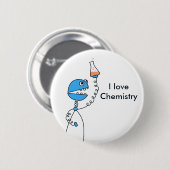 Geek-lustige Cartoon-Roboter-Liebe-Chemie Button (Vorne & Hinten)