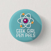Geek-Mädchen-Brieffreund-"Atom-" Button (Vorderseite)
