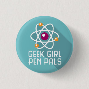 Geek-Mädchen-Brieffreund-"Atom-" Button