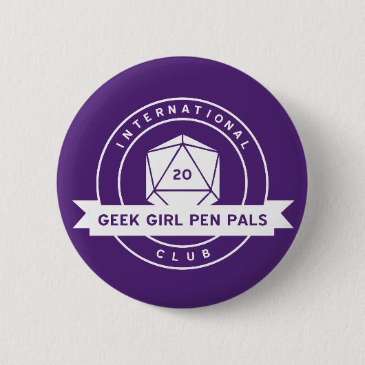 Geek-Mädchen-Brieffreund-Button Button (Vorderseite)
