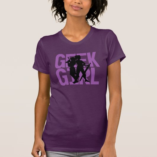 Geek-Mädchen-lila T-Shirt (Vorderseite)