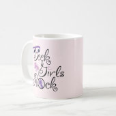 Geek-Mädchen rocken Kaffeetasse (Vorderseite Links)