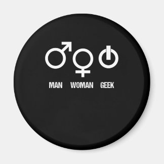 Geek Man Woman Nerd Computer Video Player Geschenk Magnet