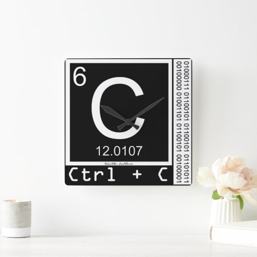 Geek mir! Carbon Copy Quadratische Wanduhr (Zuhause)