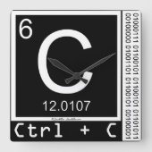 Geek mir! Carbon Copy Quadratische Wanduhr (Vorderseite)