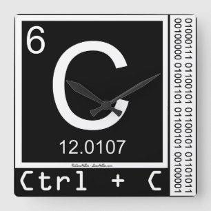 Geek mir! Carbon Copy Quadratische Wanduhr