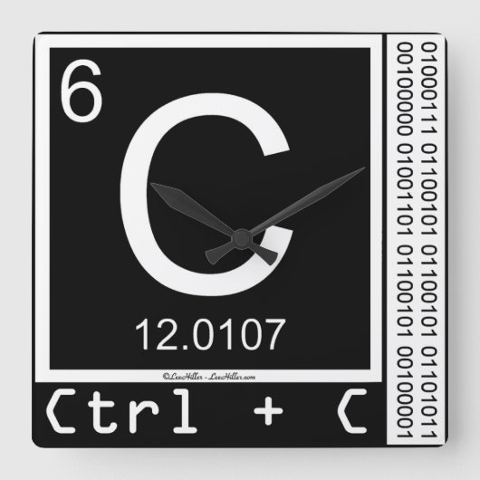 Geek mir! Carbon Copy Quadratische Wanduhr (Vorderseite)