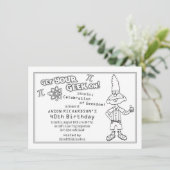 Geek Nerd 40. Geburtstagsfeier Party Einladung (Stehend Vorderseite)